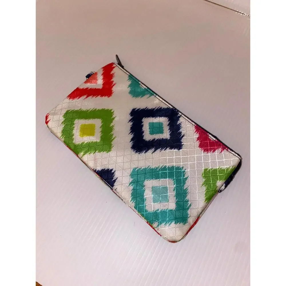 Thirty-One‎ Bright Geometric Diamond Print Zip Travel Organizer